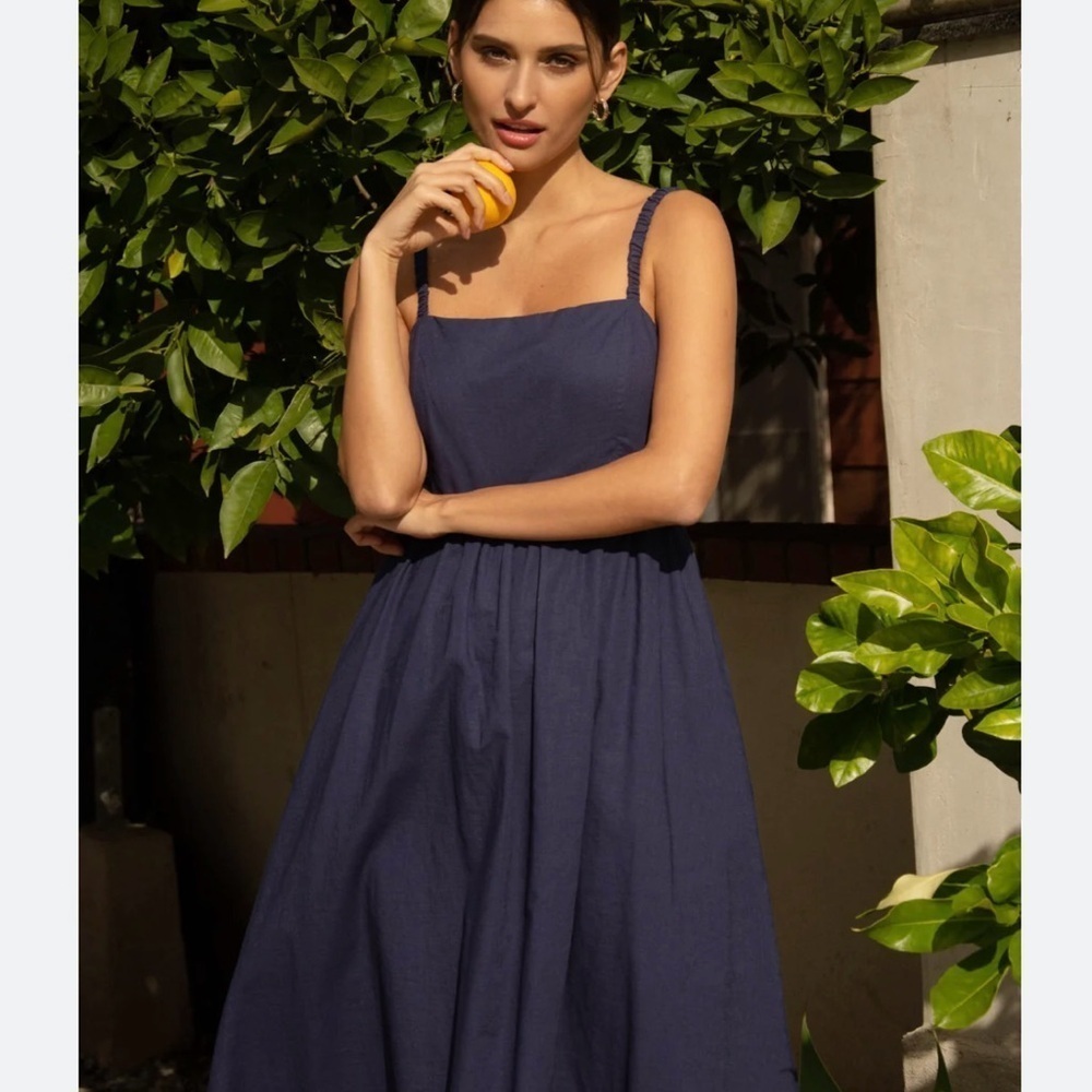 Skies Are Blue Sleeveless Square Neck Midi Sundress